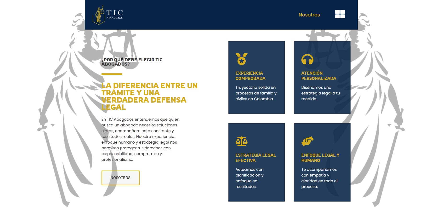 Proyecto de diseño web y optimización SEO realizado por Servidores y Servicios, orientado a mejorar la visibilidad online de TIC Abogados, proyectar profesionalismo y facilitar el acceso de nuevos clientes a sus servicios jurídicos.